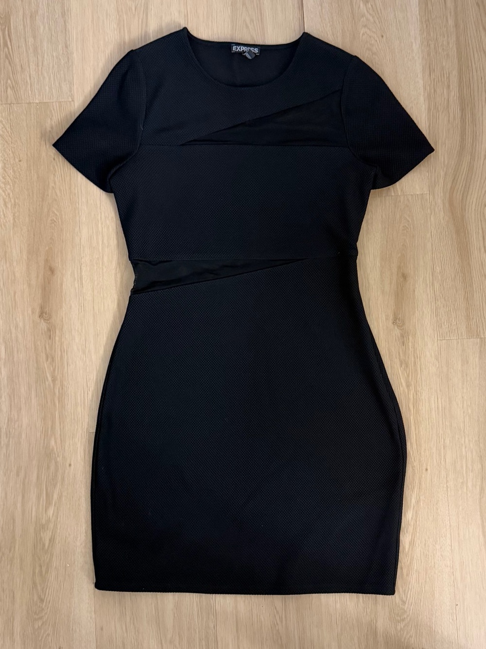 Express Black Textured Sheath Mini Dress